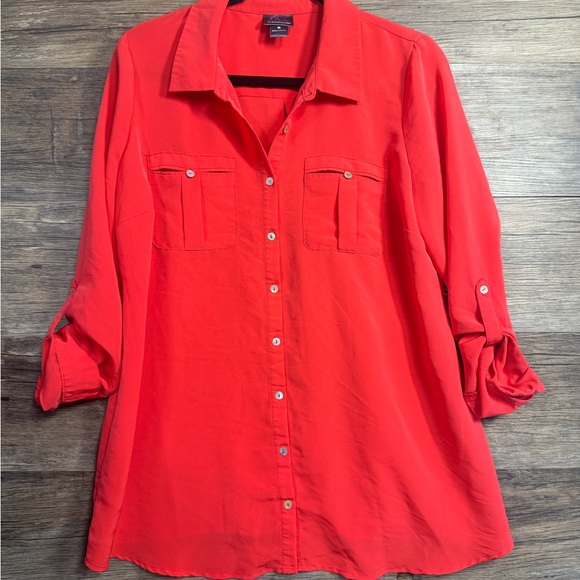 Oh Baby by Motherhood Tops - Oh Baby by Motherhood Bright Red Button-Down Shirt